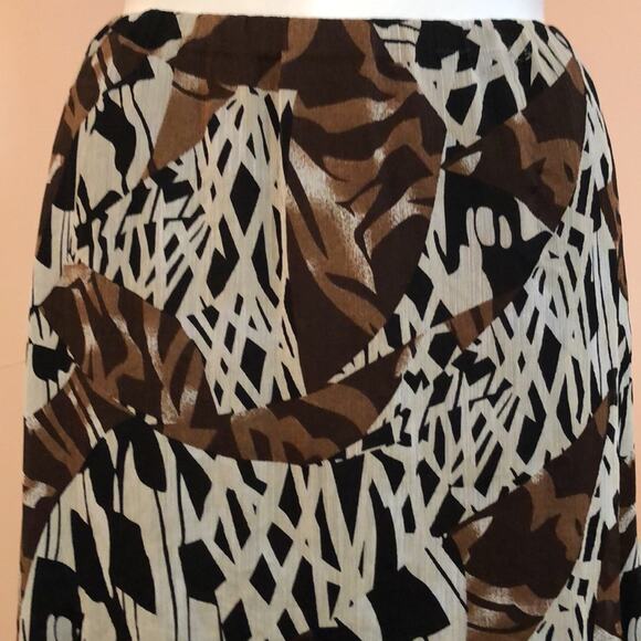 JM Collection Brown Black White floral Size 14 maxi flowery hippie chic bohemian - Picture 2 of 5